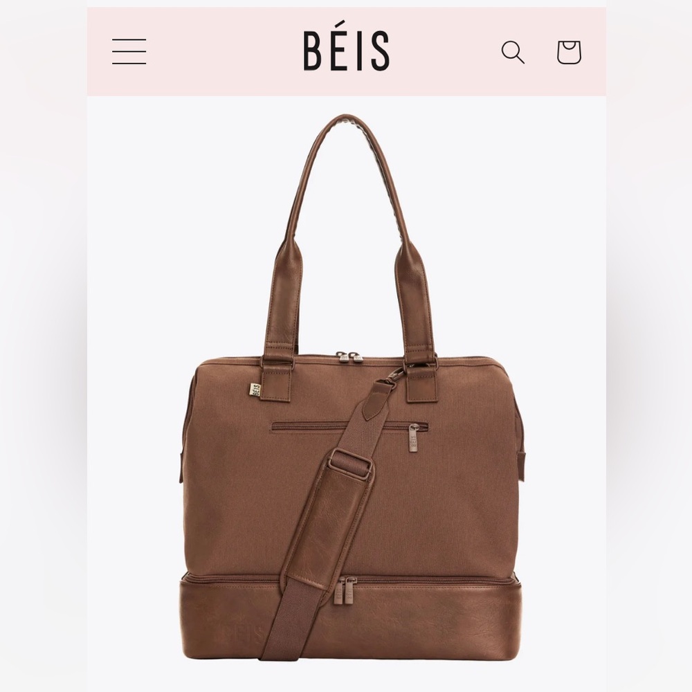 Beis mini weekender bag in maple